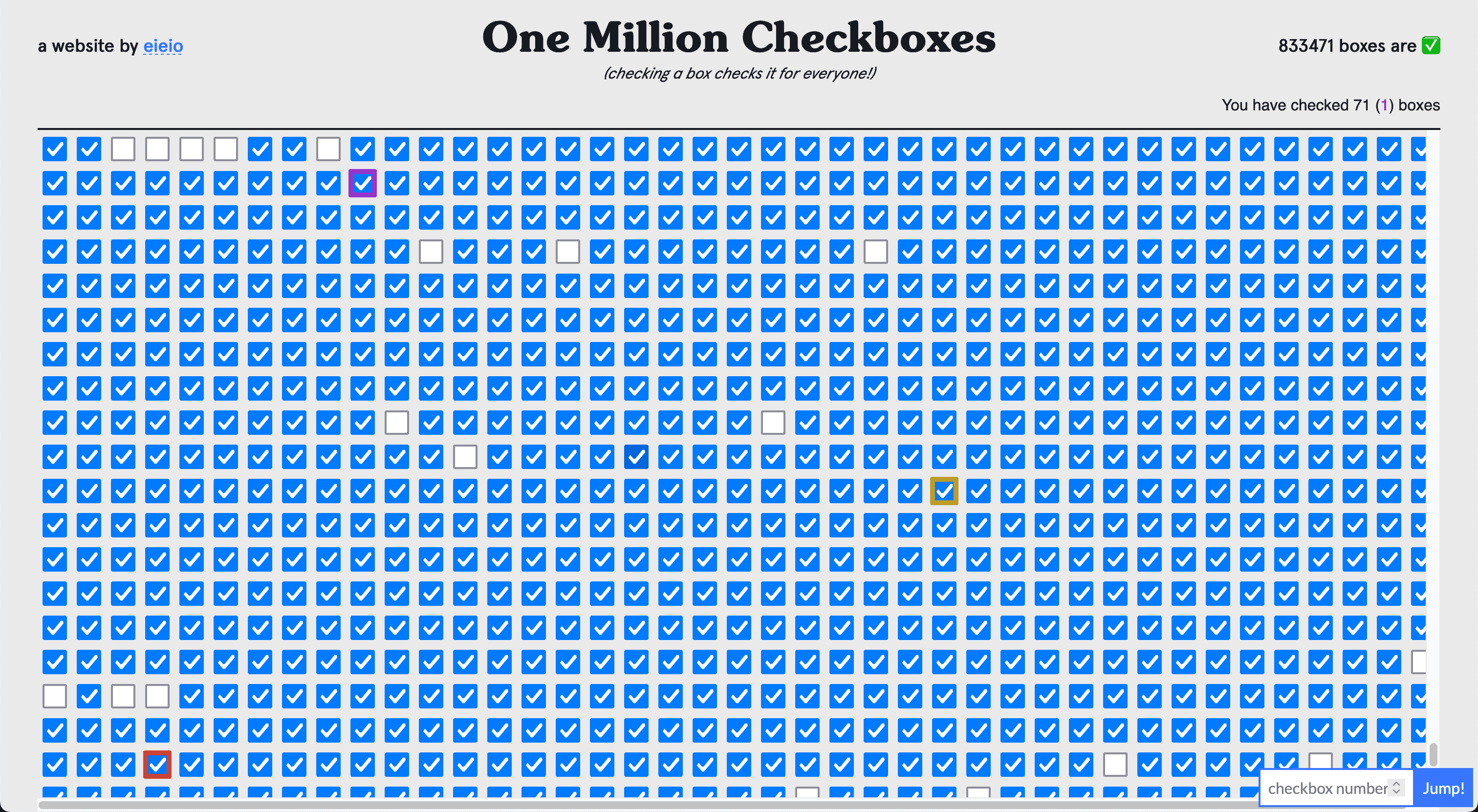 One Million Checkboxes