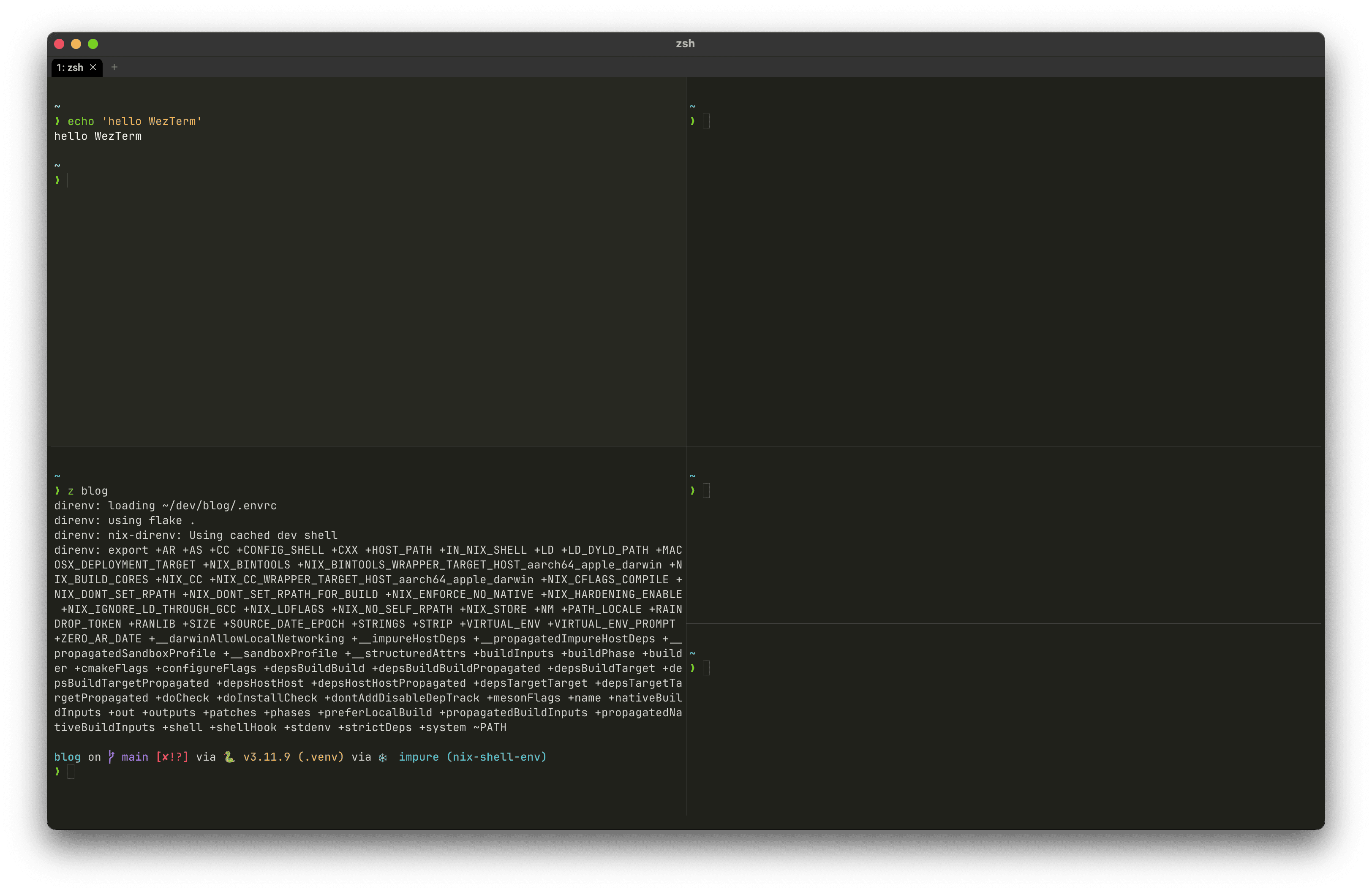 my starting WezTerm terminal setup